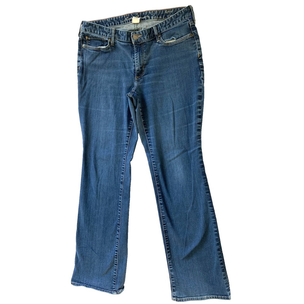 Eddie Bauer Jeans Women 14 Blue Medium Wash Mid Rise Curvy Bootcut Stretch Denim